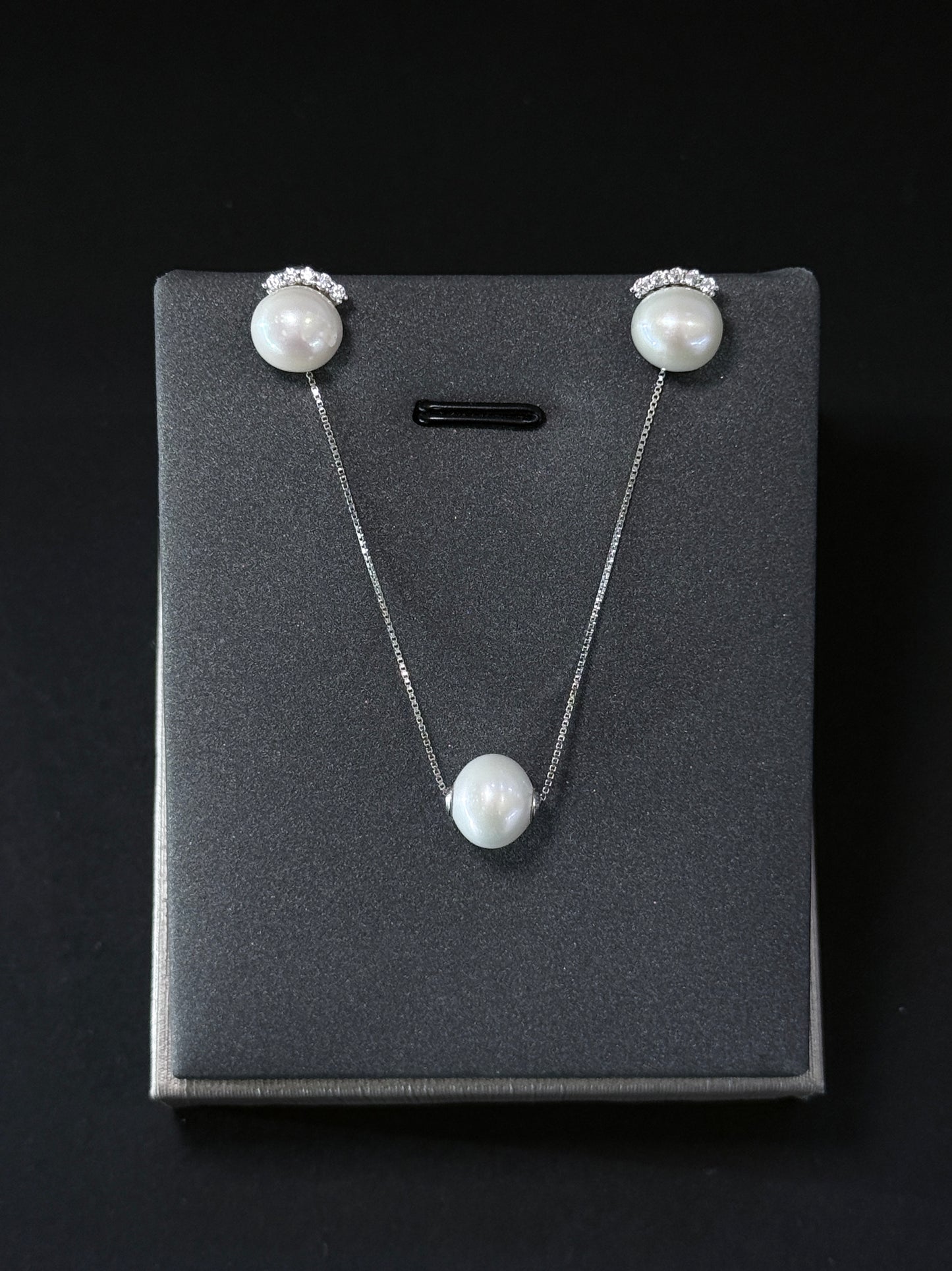 Sterling Silver Set - Crown Pearl