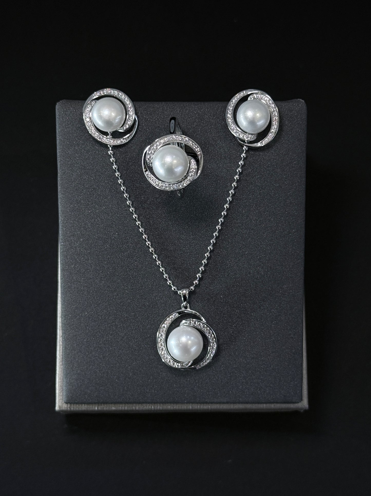 Sterling Silver Set - Spiral Pearl