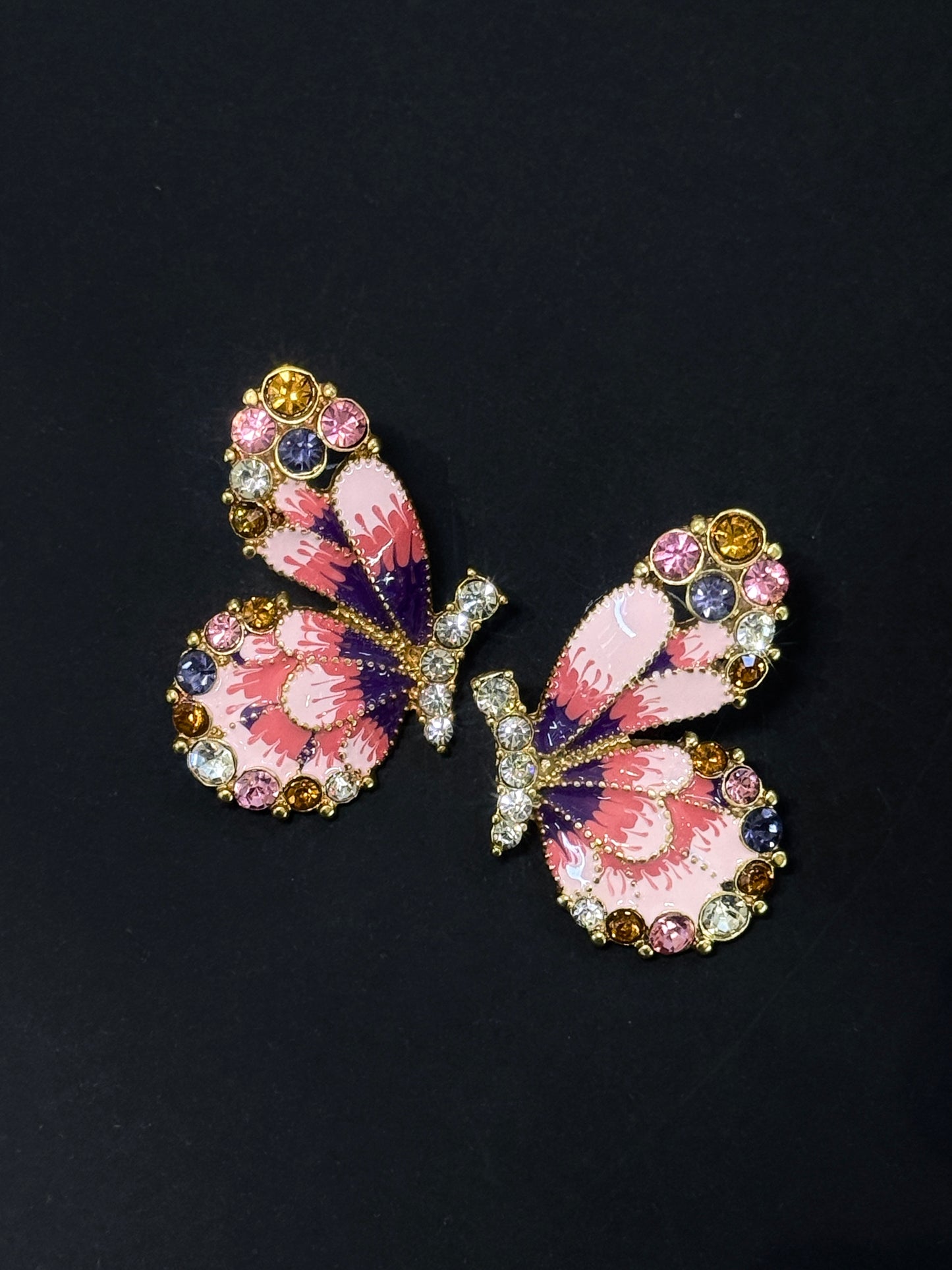 Vintage Style Earrings - Farfalla Rosa