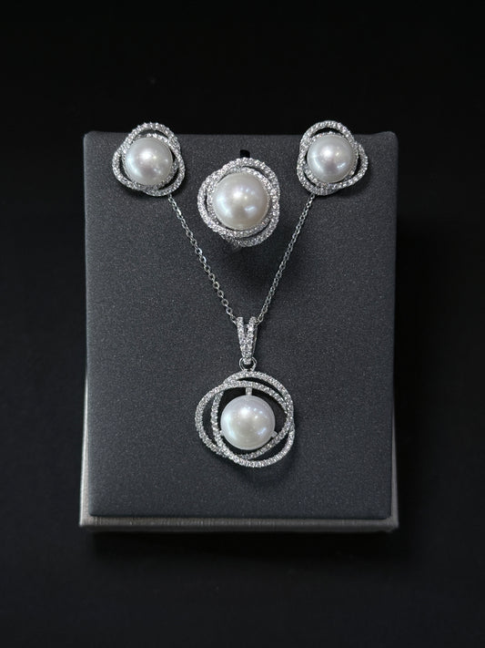 Sterling Silver Set - Orbita Pearl Eternal