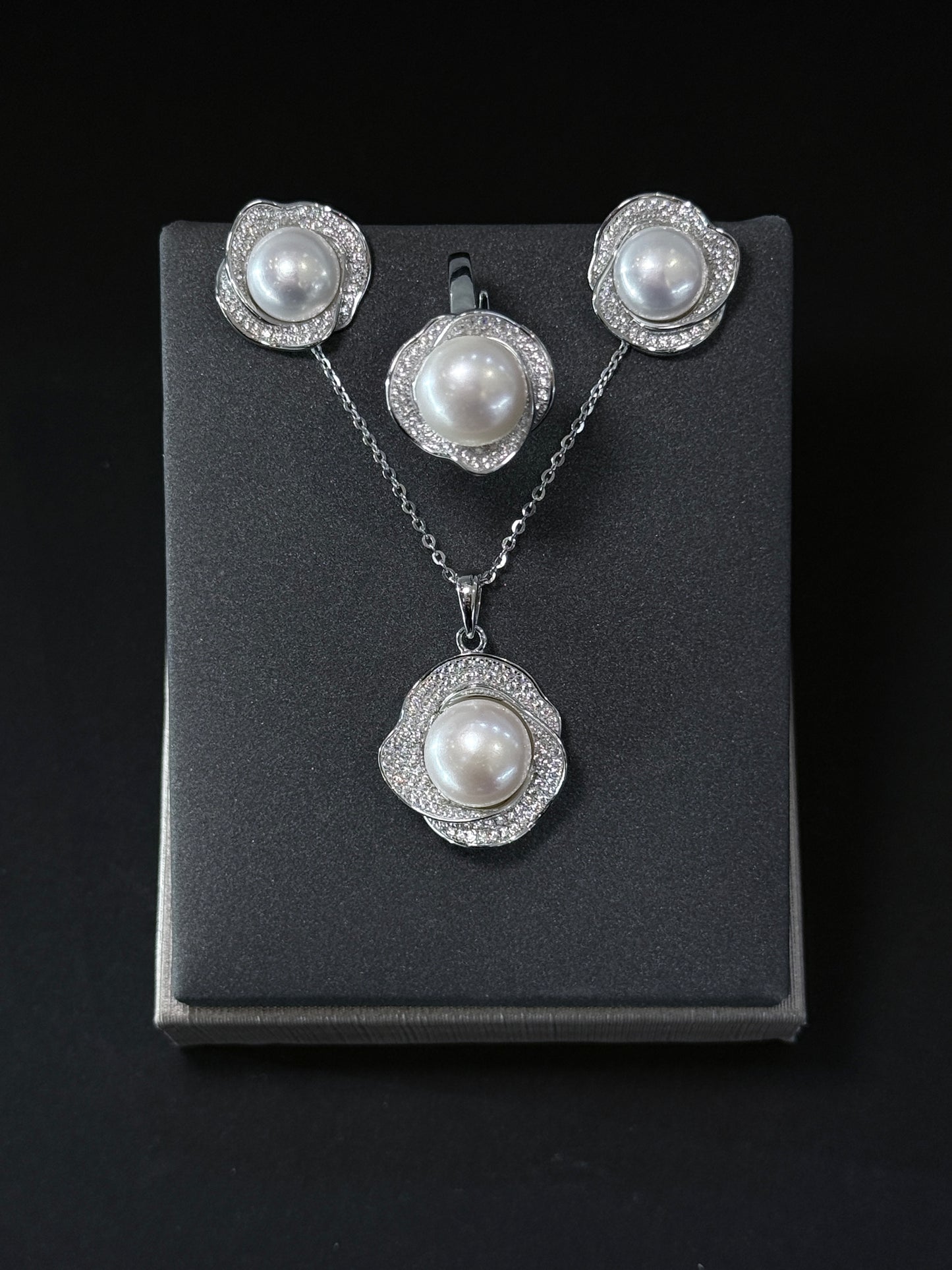 Sterling Silver Set - Petal Pearl