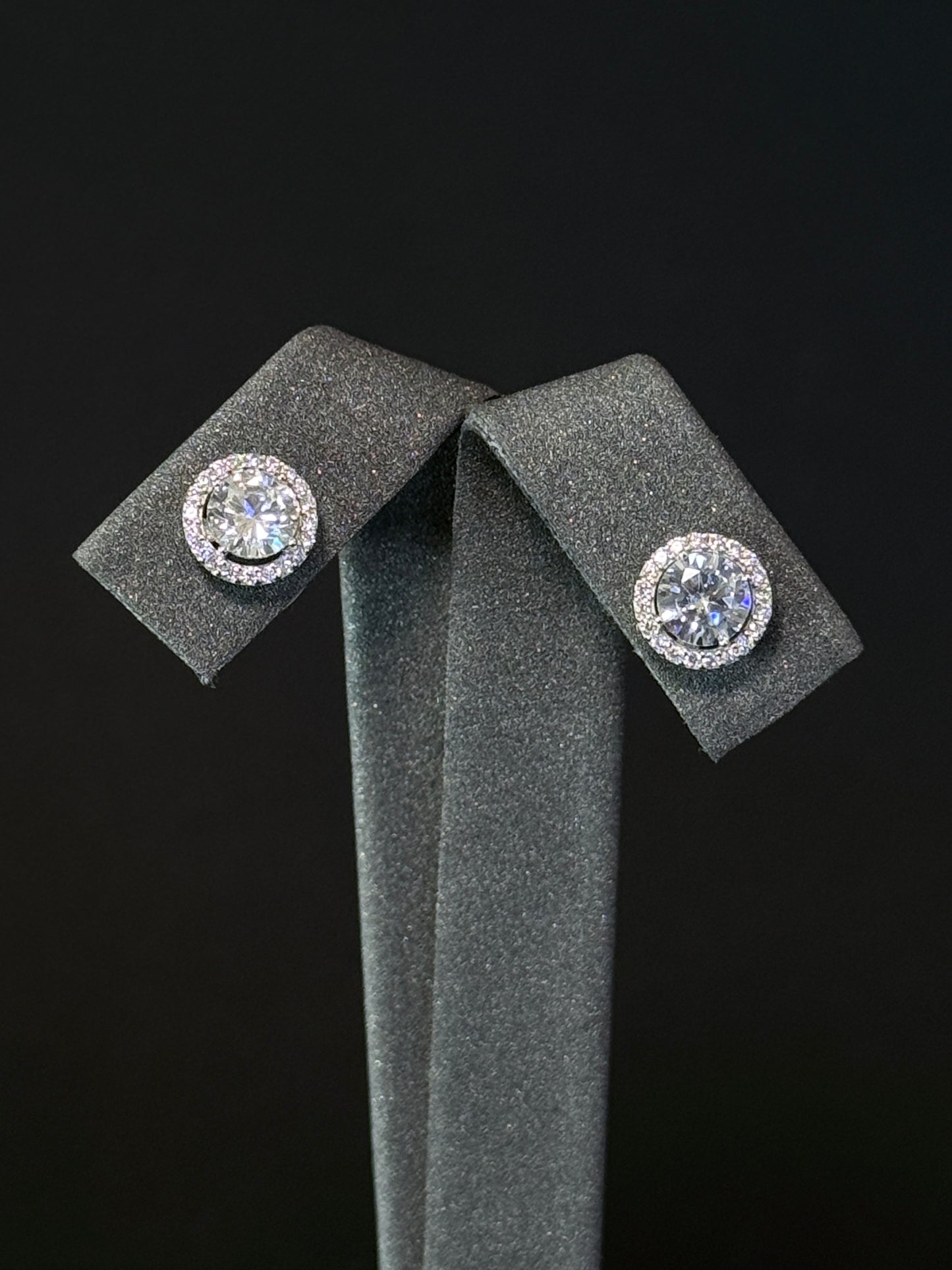 Sterling Silver studs -  Sparkle Double Halo