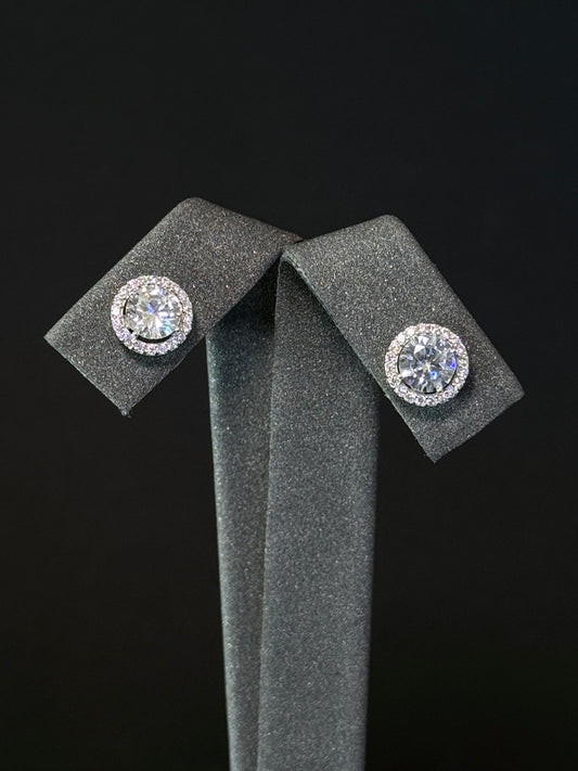 Sterling Silver studs -  Sparkle Double Halo