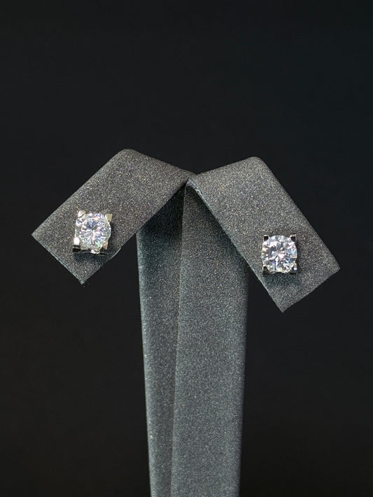 Sterling Silver studs -  Princess Cushion