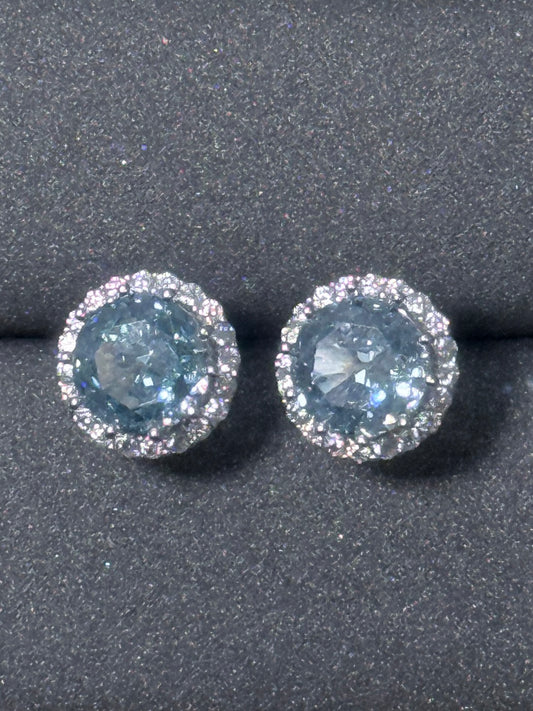 Sterling Silver studs - Blue Aurora