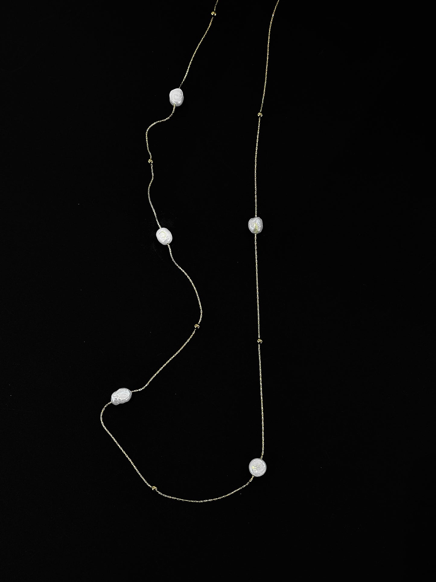 Handcraft with Pearl -  Golden Drop Pearl Necklace