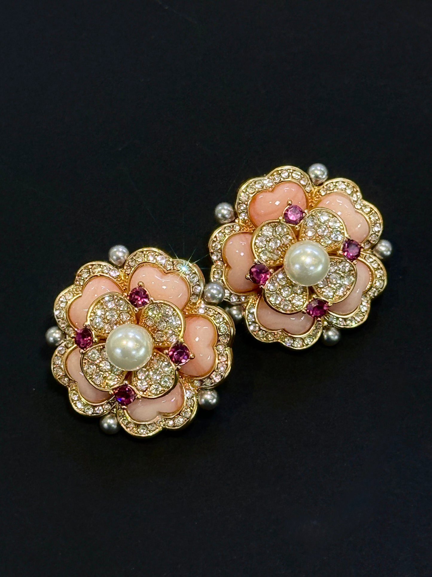 Vintage Style Earrings - Rosa Antica