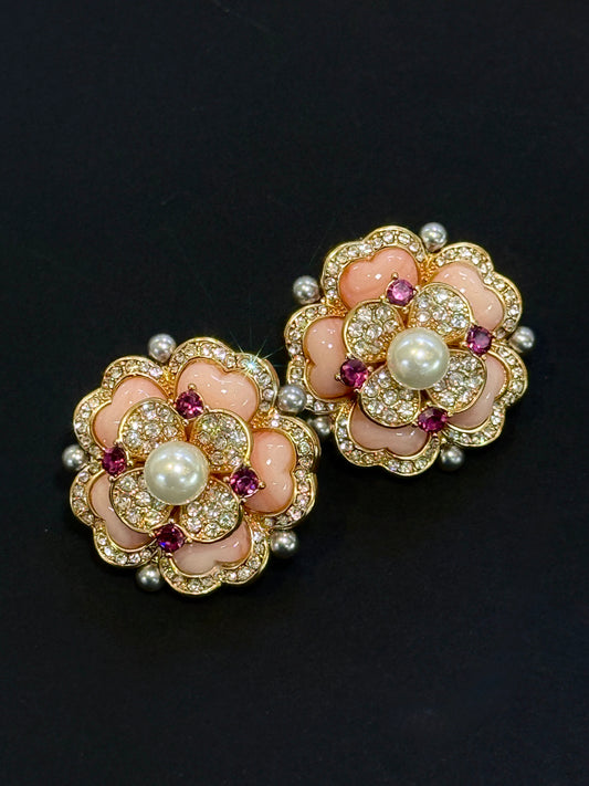 Vintage Style Earrings - Rosa Antica