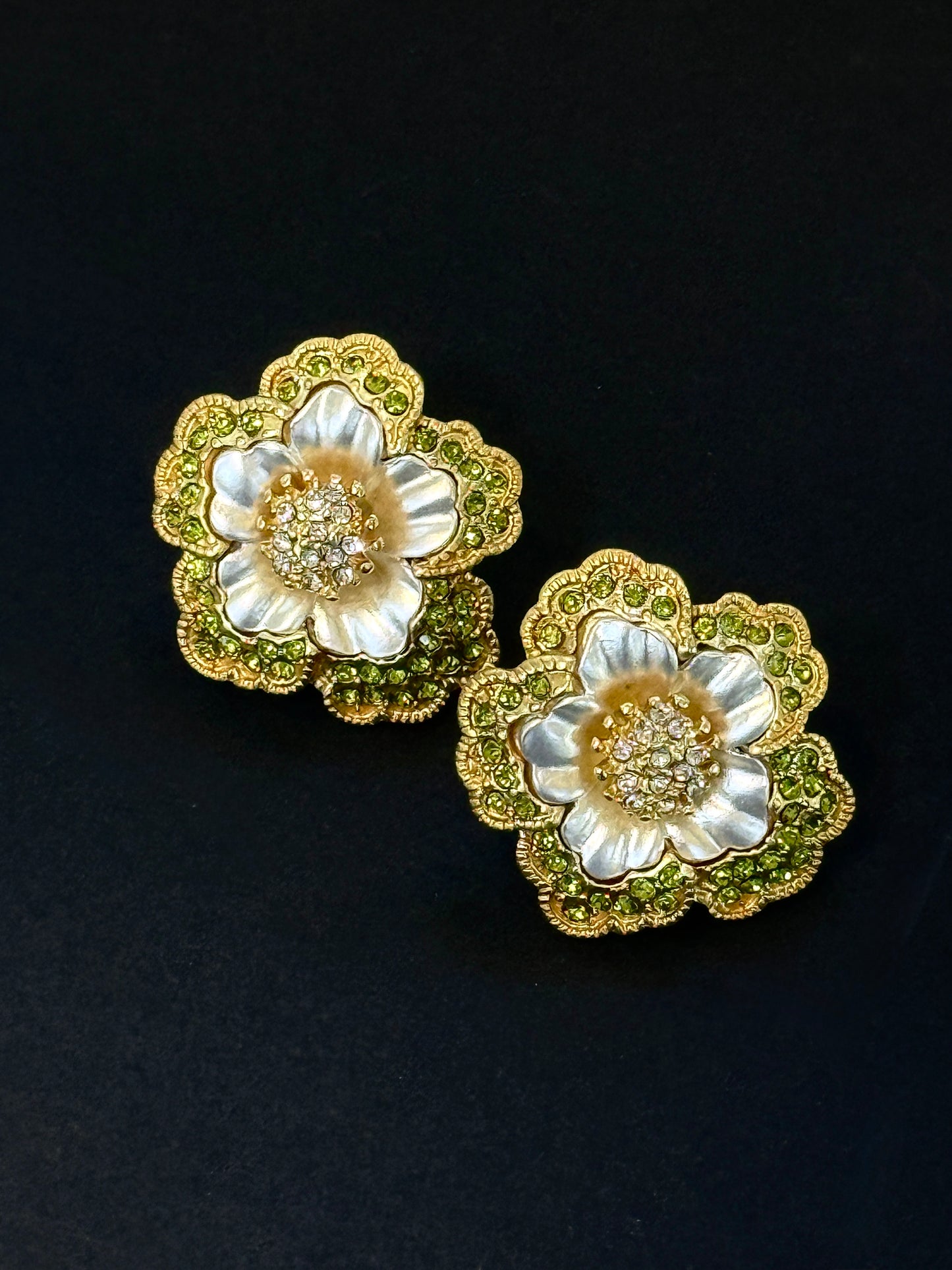 Vintage Style Earrings - Verdant Bloom