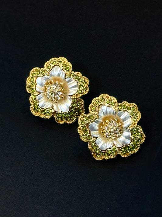 Vintage Style Earrings - Verdant Bloom