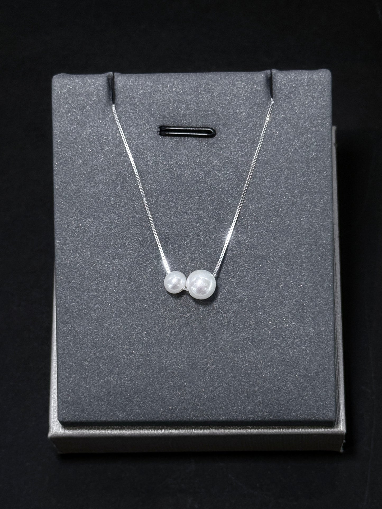 Sterling Silver Necklace - Duo Pearl Whisper