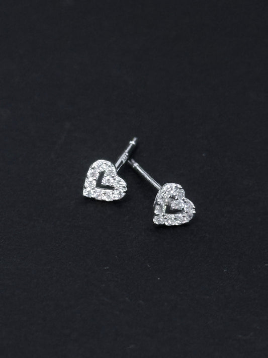 Sterling Silver studs -  Glint Heartline